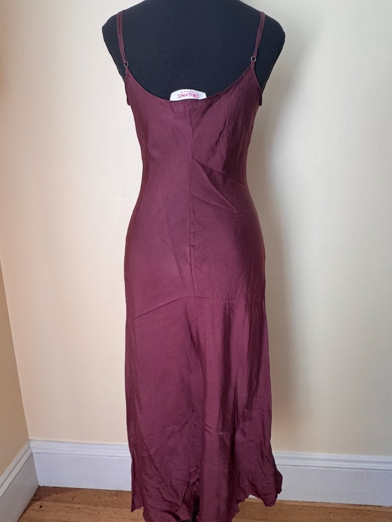 Organic John Patrick Silk Slip Maxi Dress Wine Bias Cut Xs — image 3 of 4